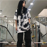 Tie Dye Style Short Sleeve Loose Shirt